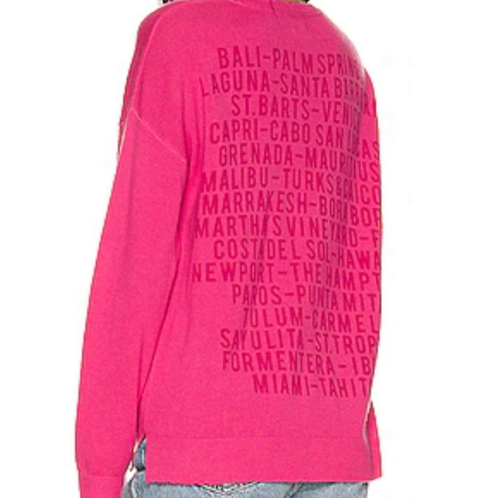 NWT Sundry Hot Pink Cashmere Cities Sweater